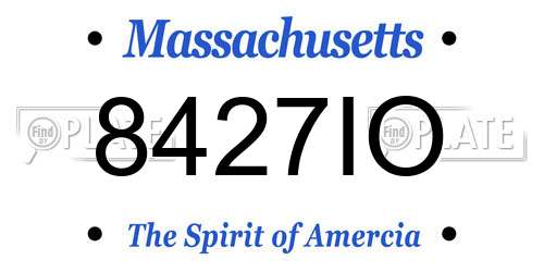 8427IO Massachusetts License Plate