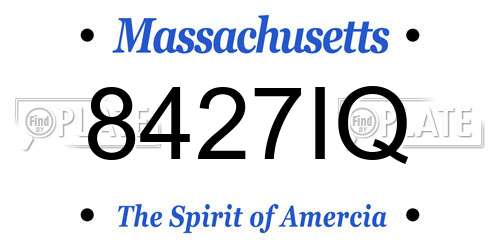 8427IQ Massachusetts License Plate