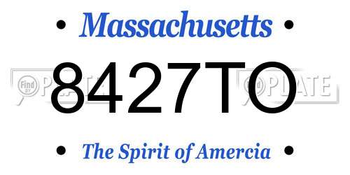 8427TO Massachusetts License Plate