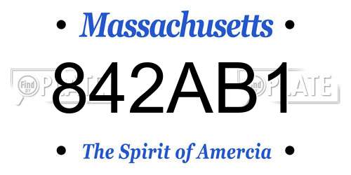842AB1 Massachusetts License Plate