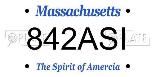 842ASI Massachusetts License Plate