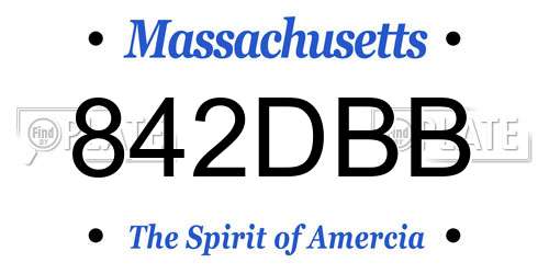 842DBB Massachusetts License Plate