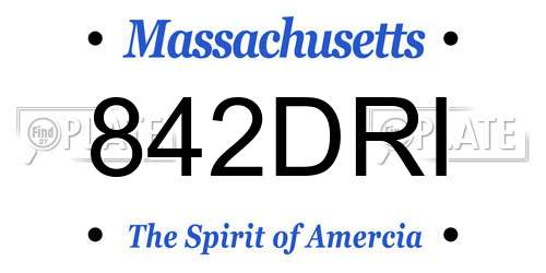 842DRI Massachusetts License Plate
