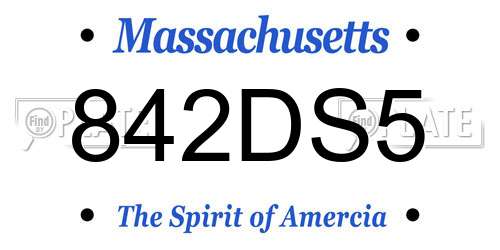 842DS5 Massachusetts License Plate