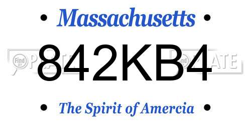842KB4 Massachusetts License Plate