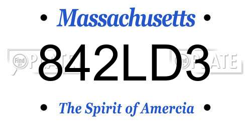 842LD3 Massachusetts License Plate