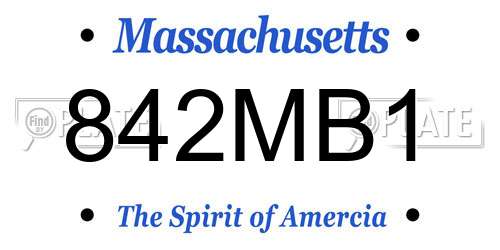 842MB1 Massachusetts License Plate