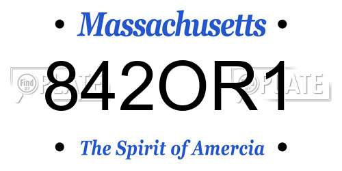 842OR1 Massachusetts License Plate