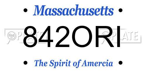 842ORI Massachusetts License Plate