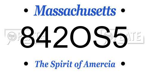 842OS5 Massachusetts License Plate