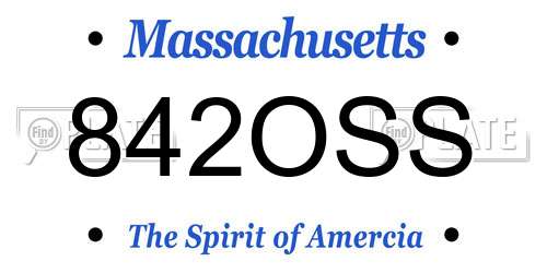 842OSS Massachusetts License Plate