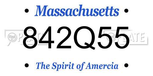 842Q55 Massachusetts License Plate