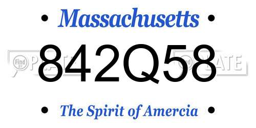 842Q58 Massachusetts License Plate