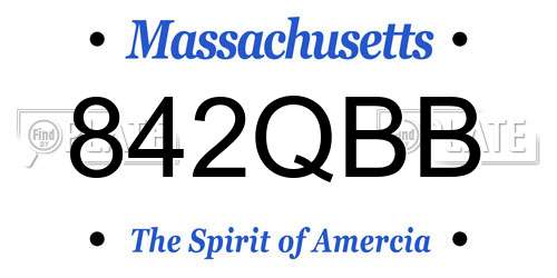 842QBB Massachusetts License Plate