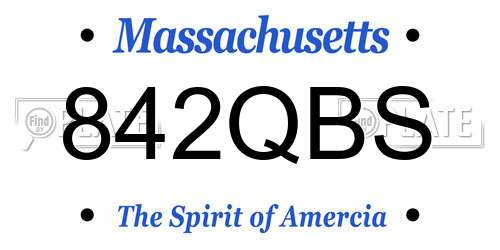 842QBS Massachusetts License Plate