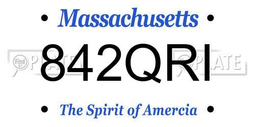 842QRI Massachusetts License Plate