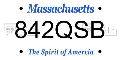 842QSB Massachusetts License Plate