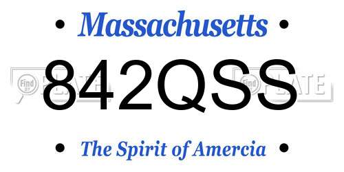 842QSS Massachusetts License Plate