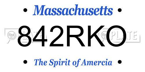 842RKO Massachusetts License Plate