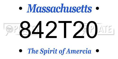 842T20 Massachusetts License Plate