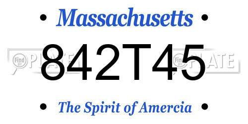 842T45 Massachusetts License Plate