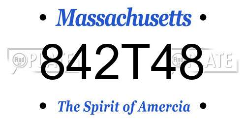 842T48 Massachusetts License Plate
