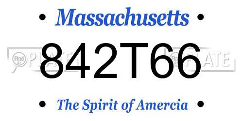 842T66 Massachusetts License Plate