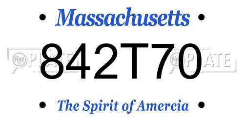 842T70 Massachusetts License Plate