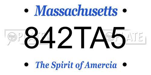 842TA5 Massachusetts License Plate