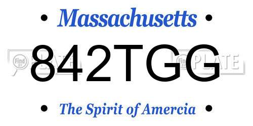 842TGG Massachusetts License Plate