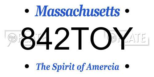 842TOY Massachusetts License Plate