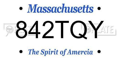 842TQY Massachusetts License Plate