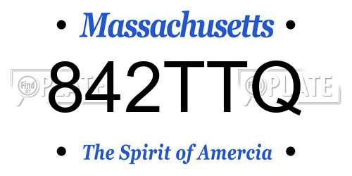842TTQ Massachusetts License Plate