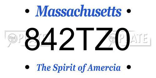 842TZ0 Massachusetts License Plate
