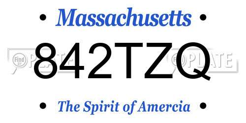 842TZQ Massachusetts License Plate