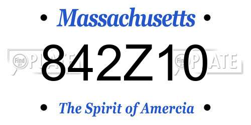 842Z10 Massachusetts License Plate