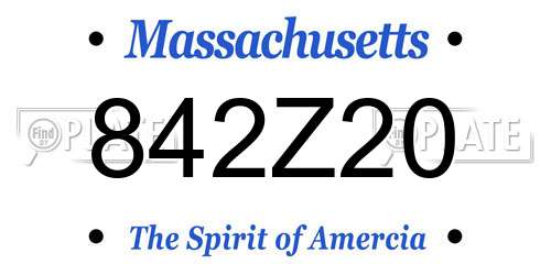 842Z20 Massachusetts License Plate