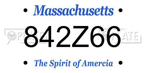842Z66 Massachusetts License Plate