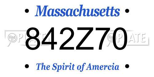 842Z70 Massachusetts License Plate