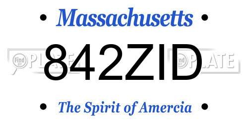 842ZID Massachusetts License Plate
