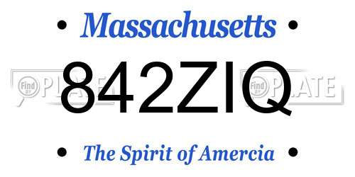 842ZIQ Massachusetts License Plate