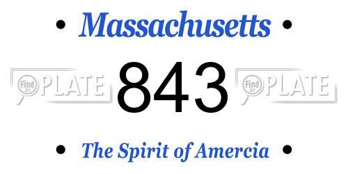 843 Massachusetts License Plate