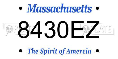 8430EZ Massachusetts License Plate