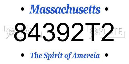 84392T2 Massachusetts License Plate