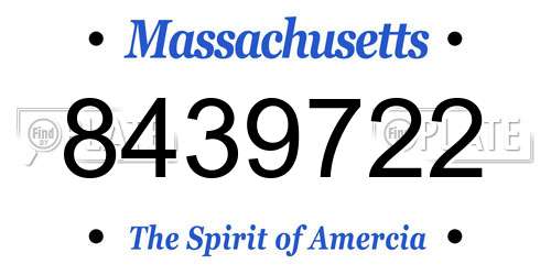 8439722 Massachusetts License Plate