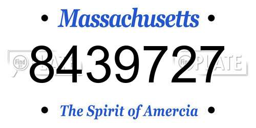 8439727 Massachusetts License Plate