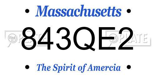 843QE2 Massachusetts License Plate