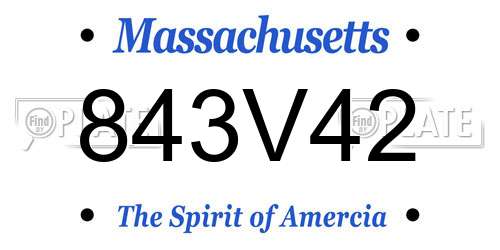 843V42 Massachusetts License Plate