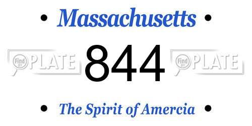 844 Massachusetts License Plate