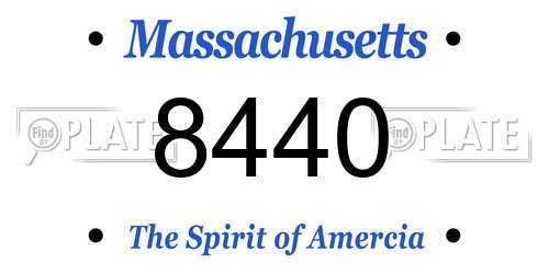 8440 Massachusetts License Plate